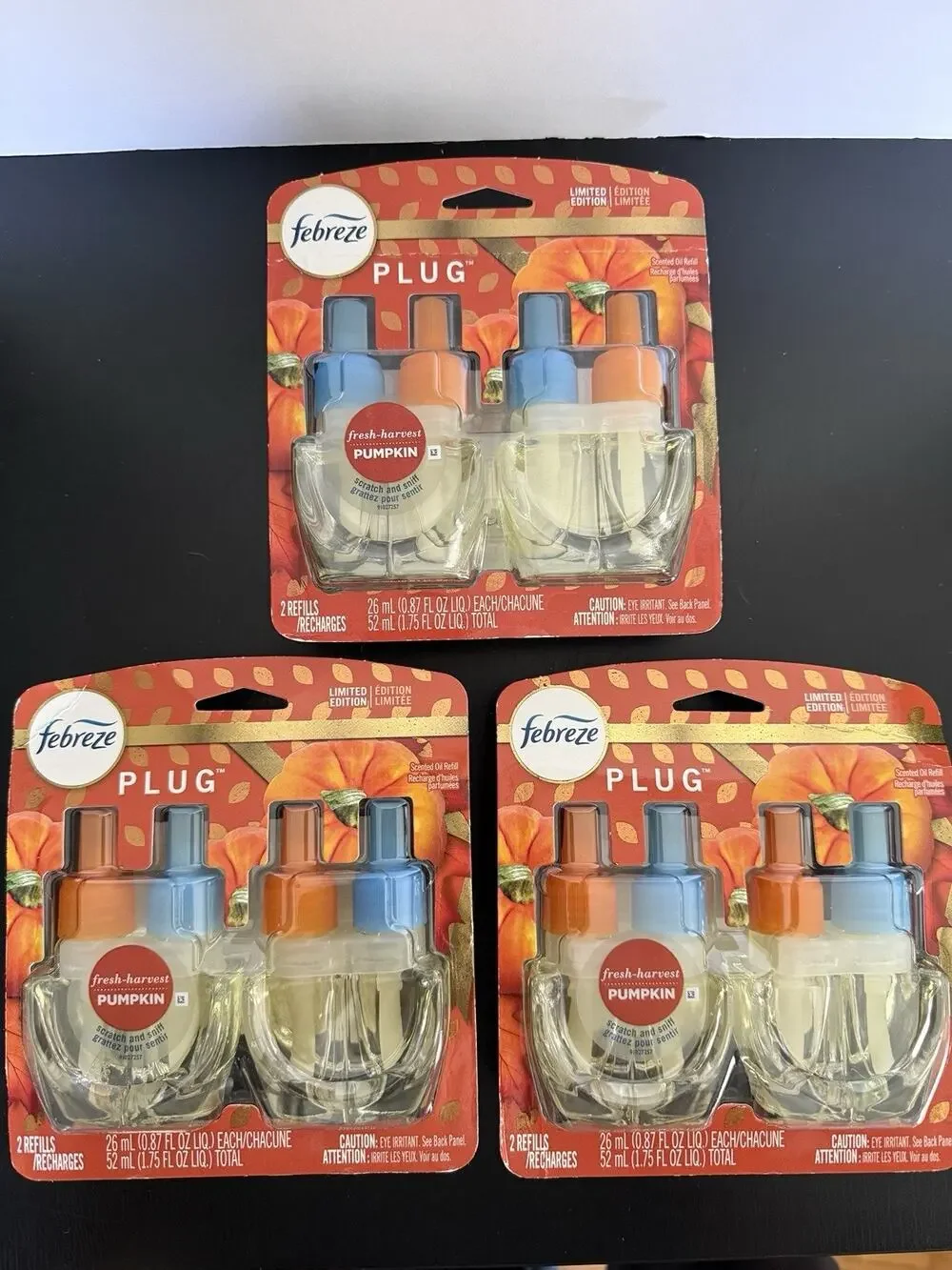 Febreze Plug in PUMPKIN PATCH Scented Oil Refill Limited Edition New 6 Refills